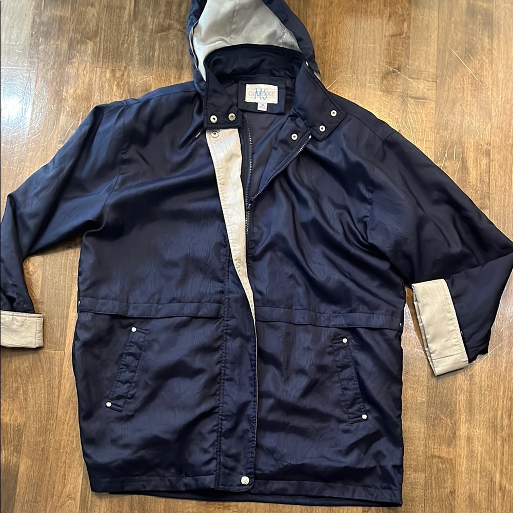 Retro Hooded Raincoat with Water-Resistant Finish Y2K grandma costal travel